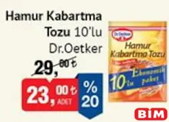 DR. OETKER HAMUR KABARTMA TOZU 10'LU fiyat ve kampanya bilgisi